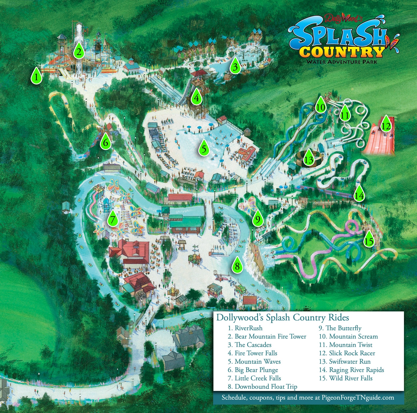 Splash Country Hours, Rides, Map, etc! Dollywood Splash Country Guide1440 x 1423