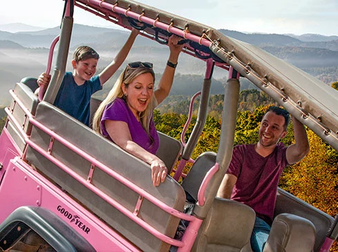 pink jeep smoky mountains