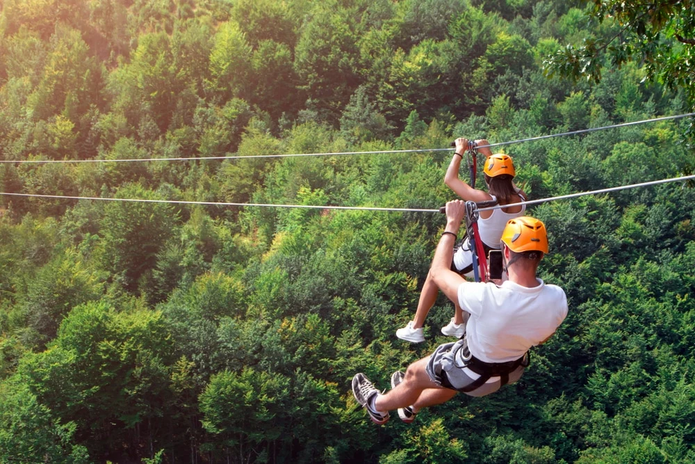 zipline adventure in the mountains