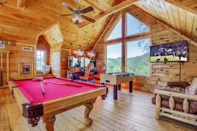 game room inside a Pigeon Forge cabin rental