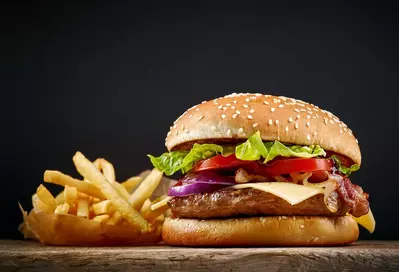 burger and french fries