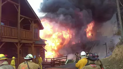 pigeon forge cabins on fire