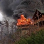 cabin on fire in pigeon forge tn