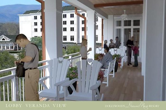dollywood dreammore resort lobby veranda view