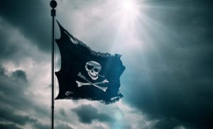 pirate flag on pirate ship